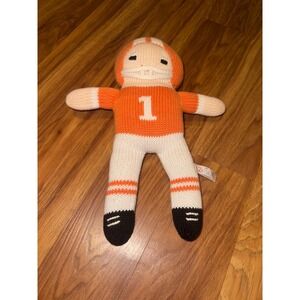 Zutano Football Player Plush Stuffed Animal Toy Orange‎ White #1 Knit
